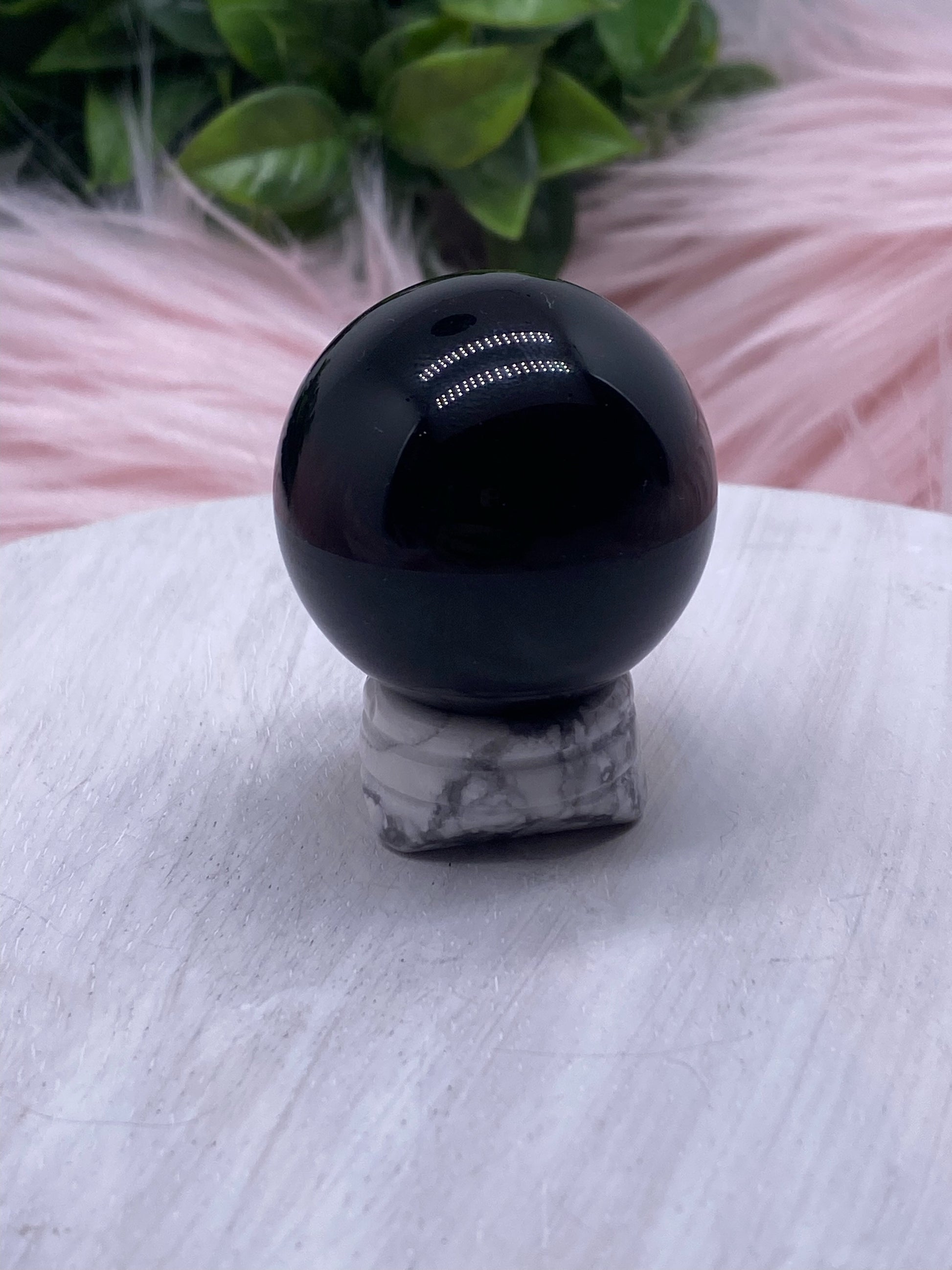 Howlite sphere holder - OM of the Soul